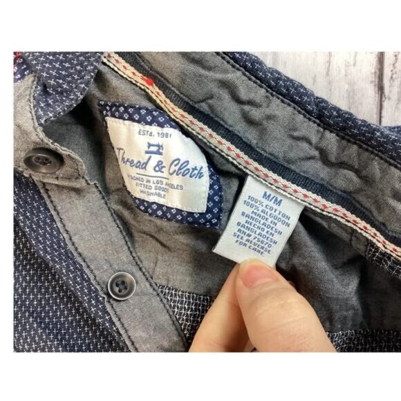 Preppy Streetwear Coquette Utility Thread And Cloth Men Shirt Medium Blue - Picture 4 of 4